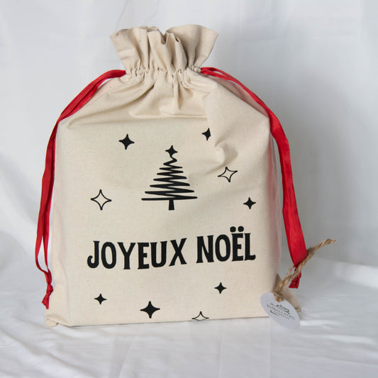 Emballage cadeau en toile "Joyeux Noël"